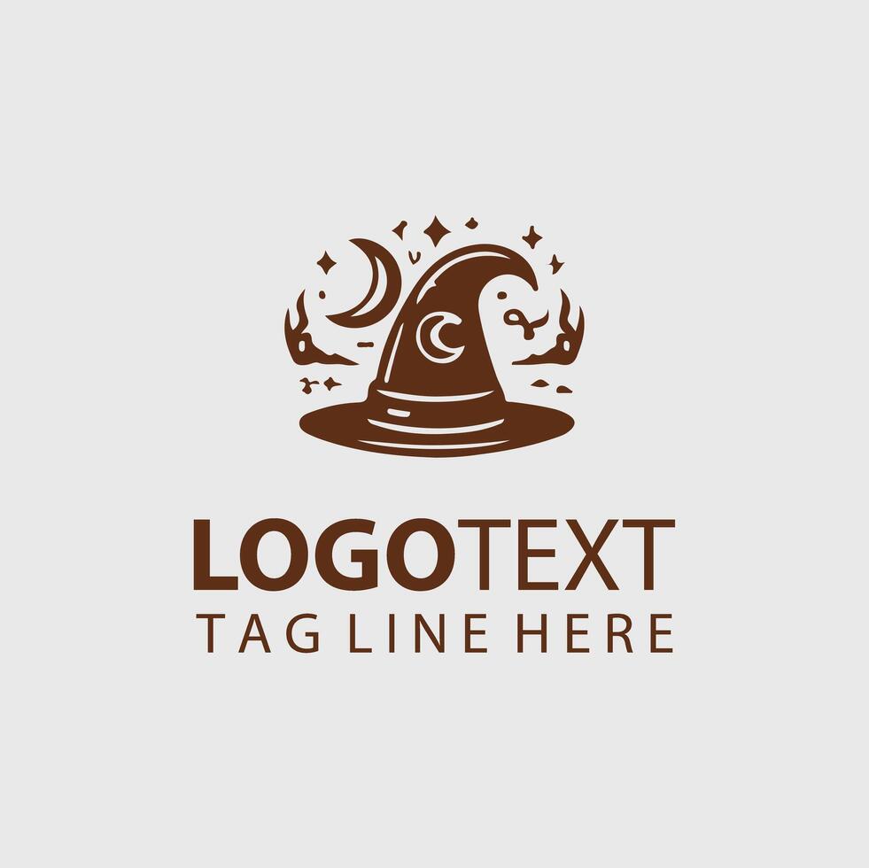 A witch hat logo design vector