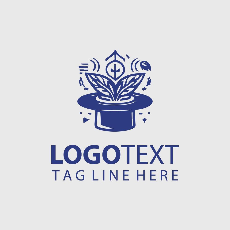 Magician hat logo design vector