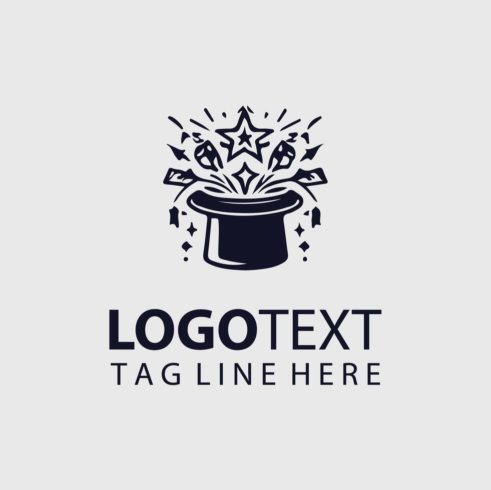 Magician hat logo design vector