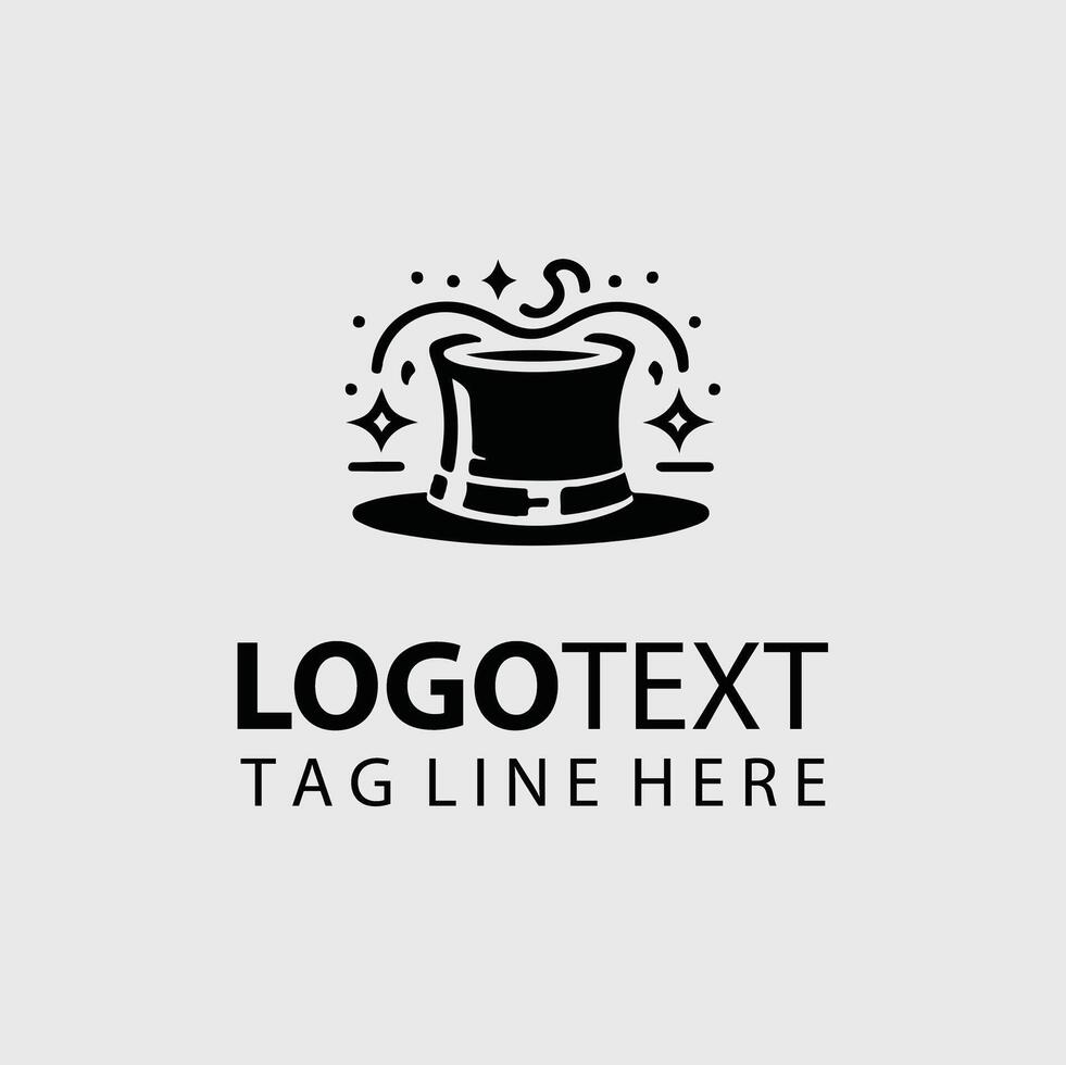 Magician hat logo design vector
