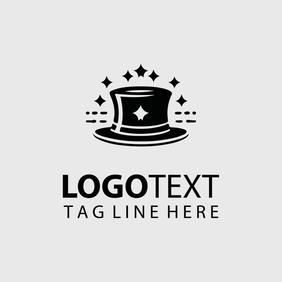 Top hat logo design vector