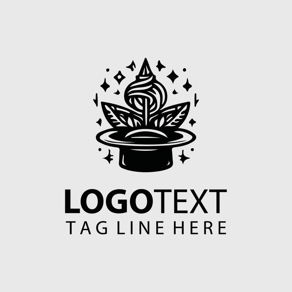 Magician hat logo design vector
