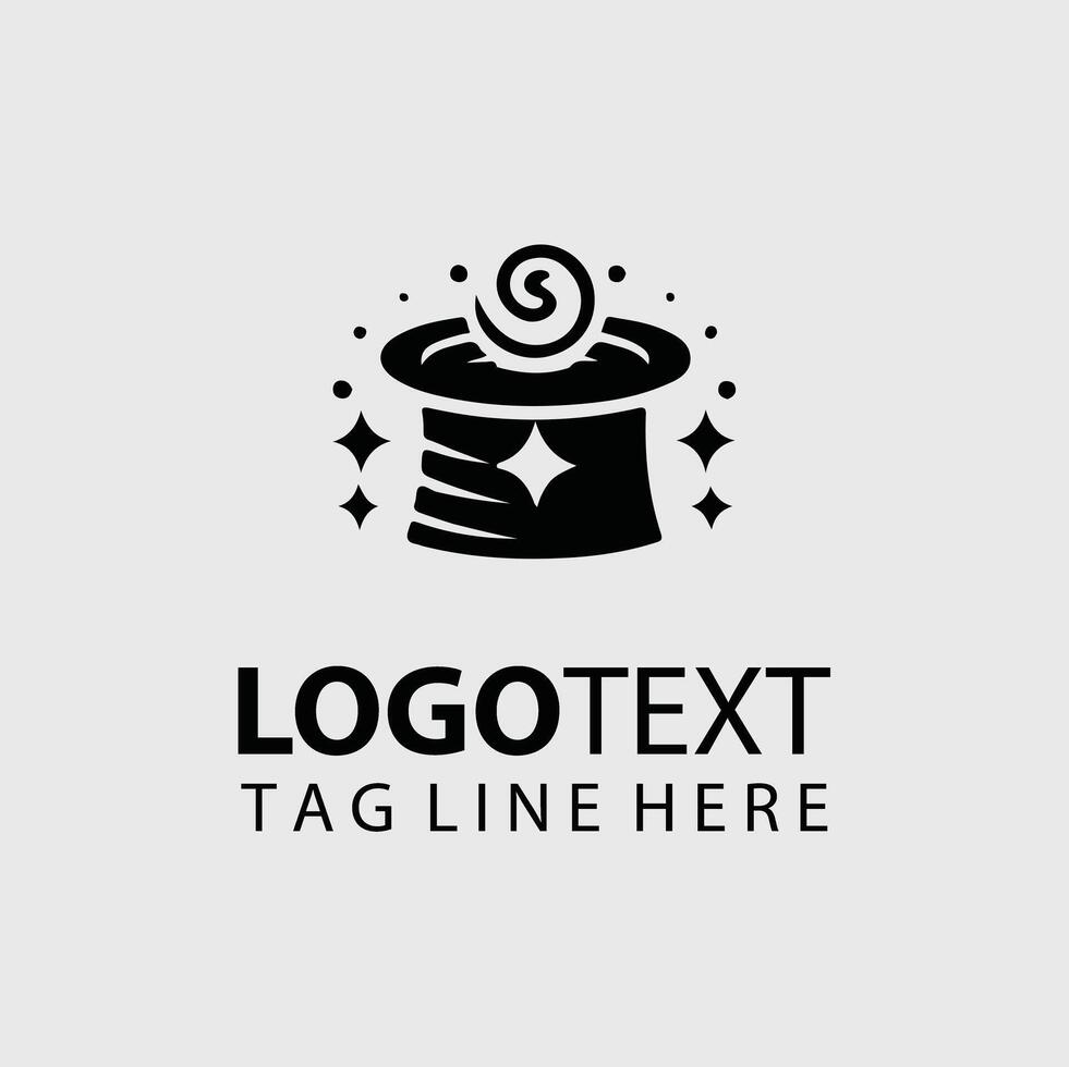 Magician hat logo design vector