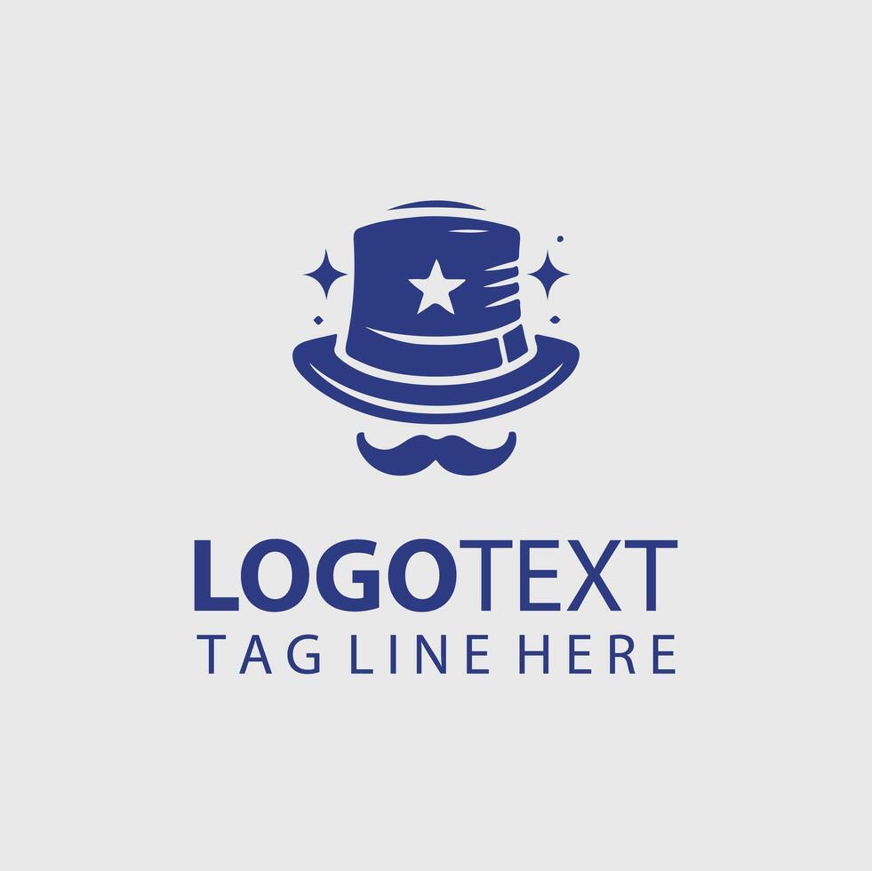 A hat with a mustache and mustache logo vector