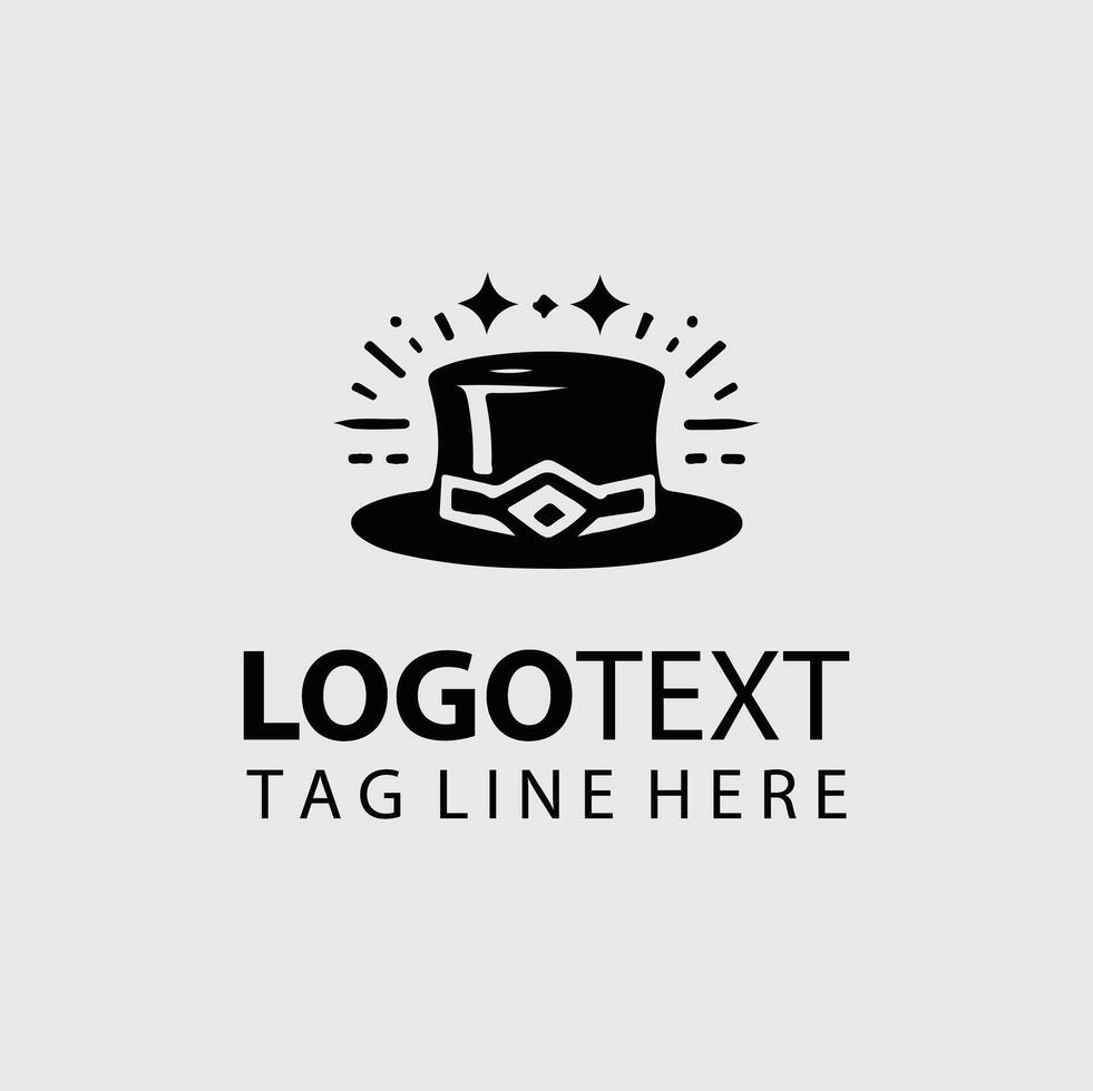 Top hat logo design vector