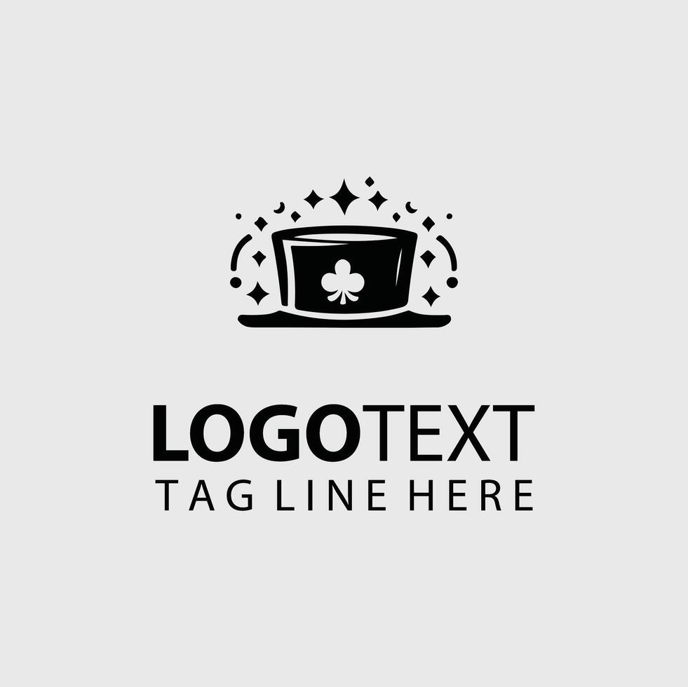A black and white logo for a magician vector