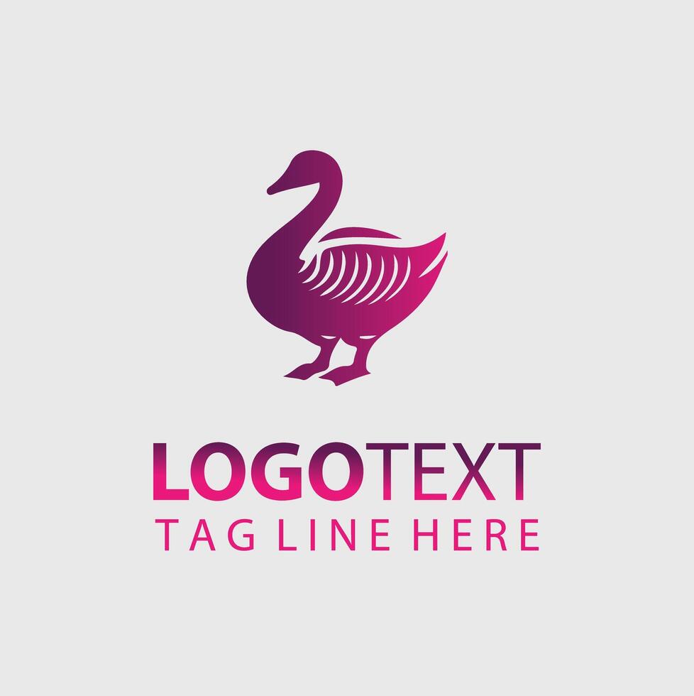 A pink goose logo design vector