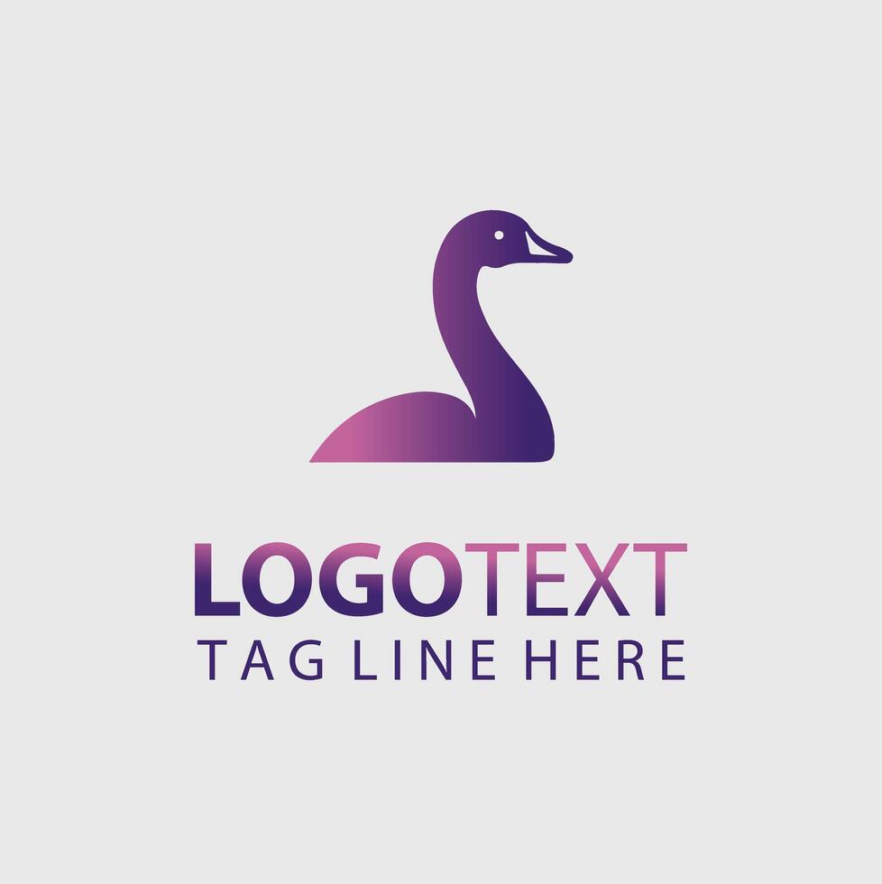A purple duck logo design vector