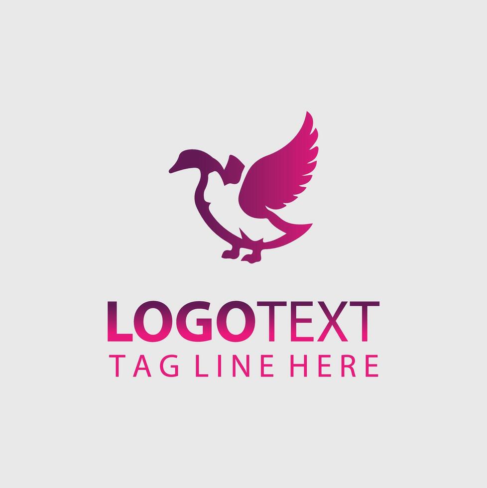 A pink bird logo design vector
