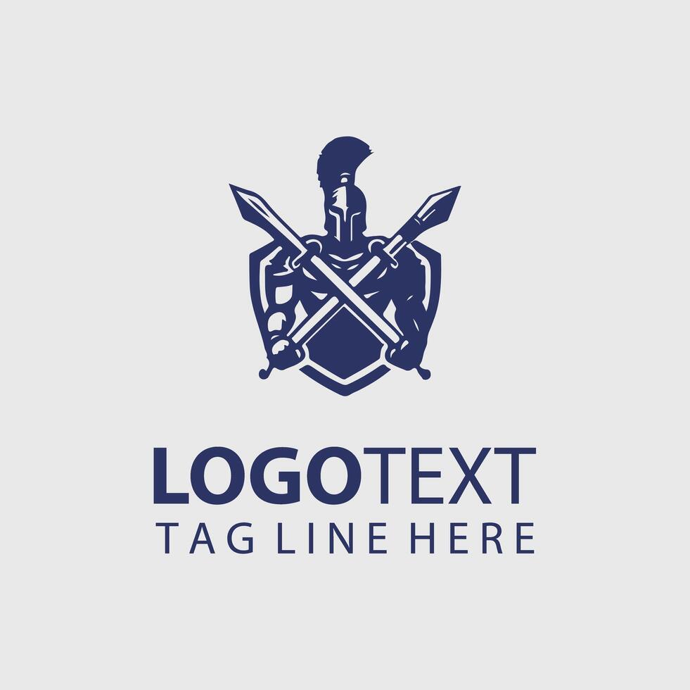 A spartan warrior logo design vector