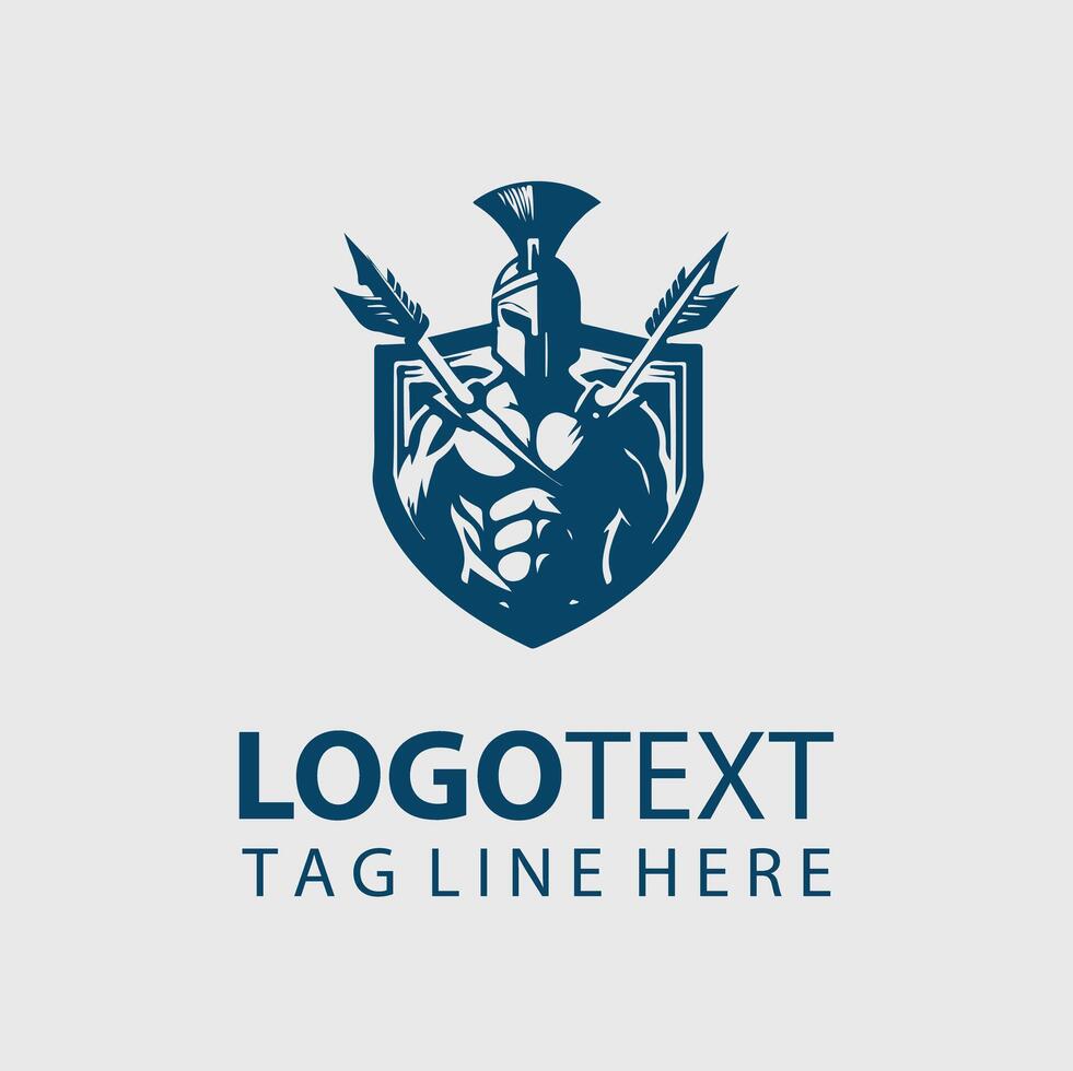 A spartan warrior logo design vector