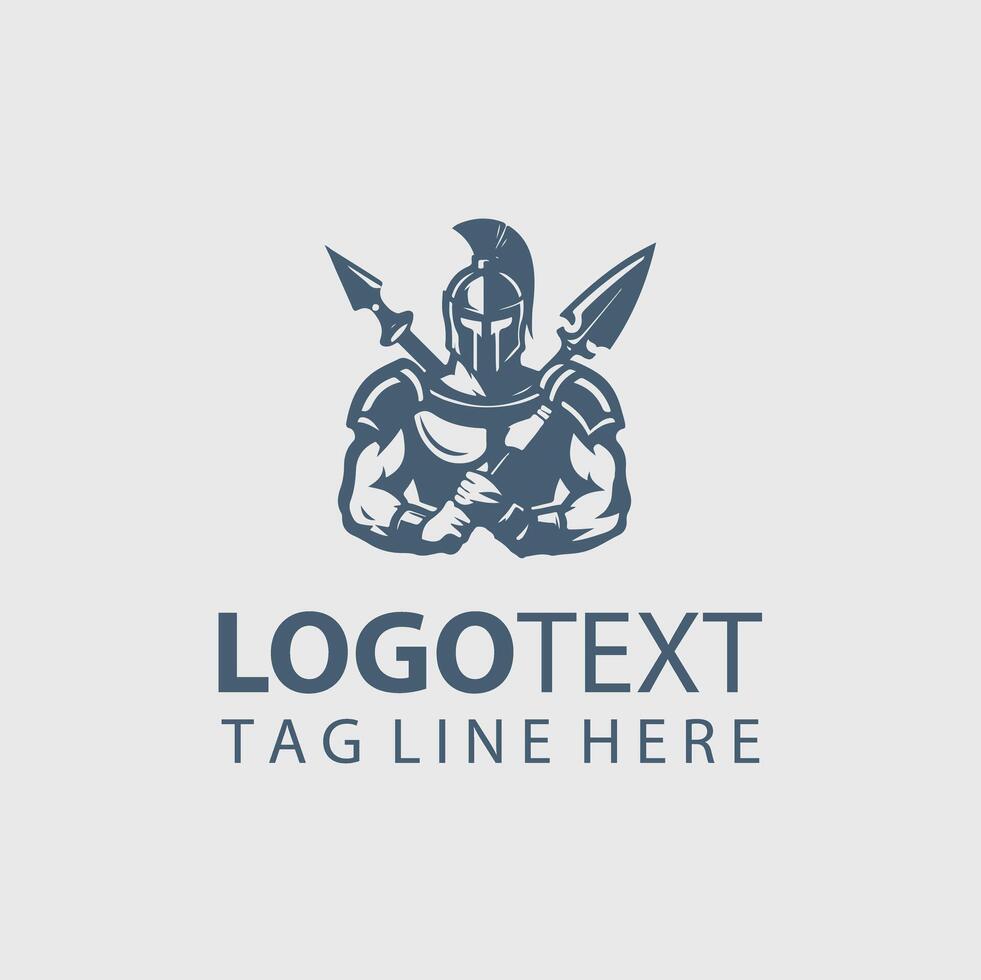 A spartan warrior logo design vector