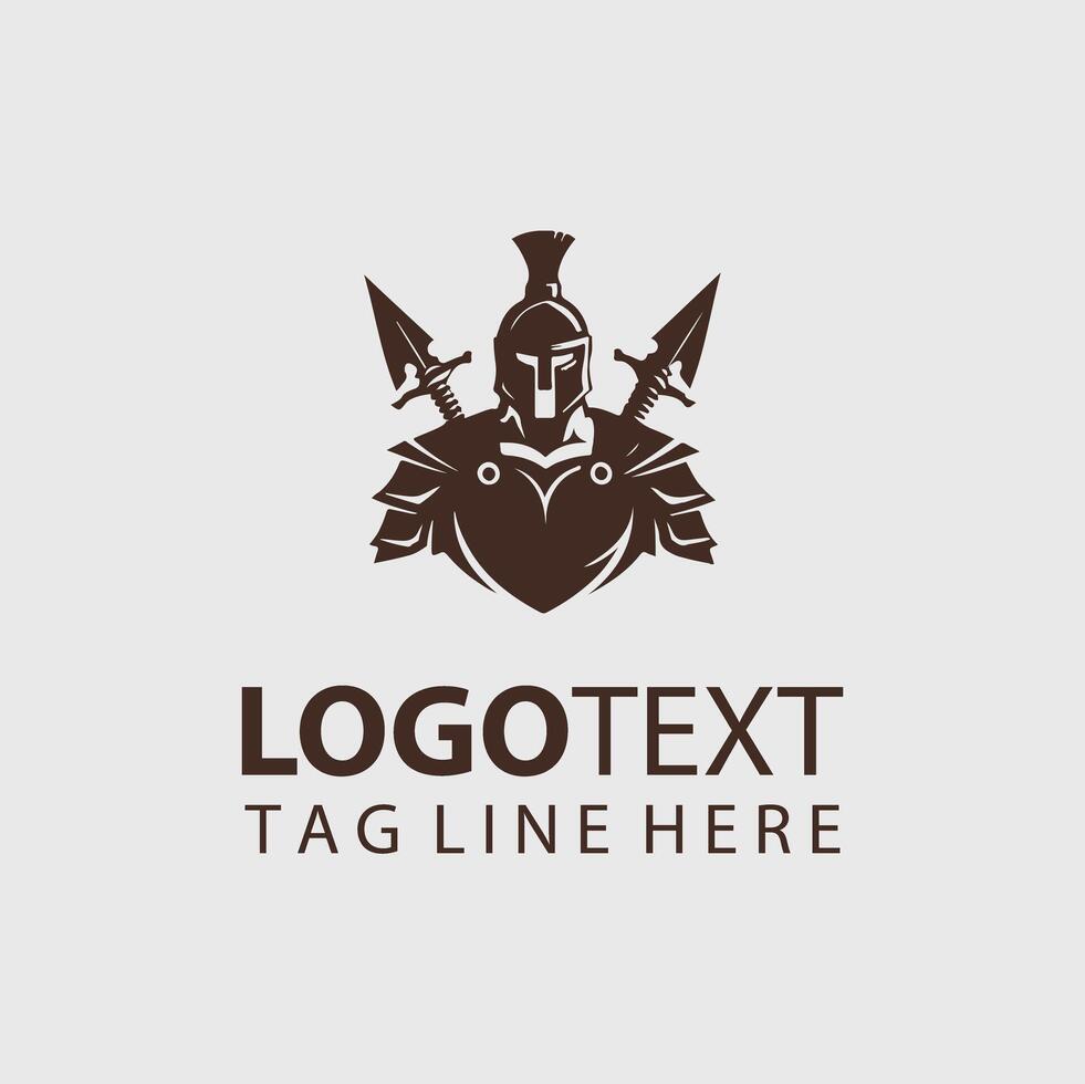 A spartan warrior logo design vector