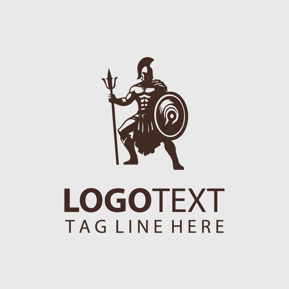 A spartan warrior logo design vector