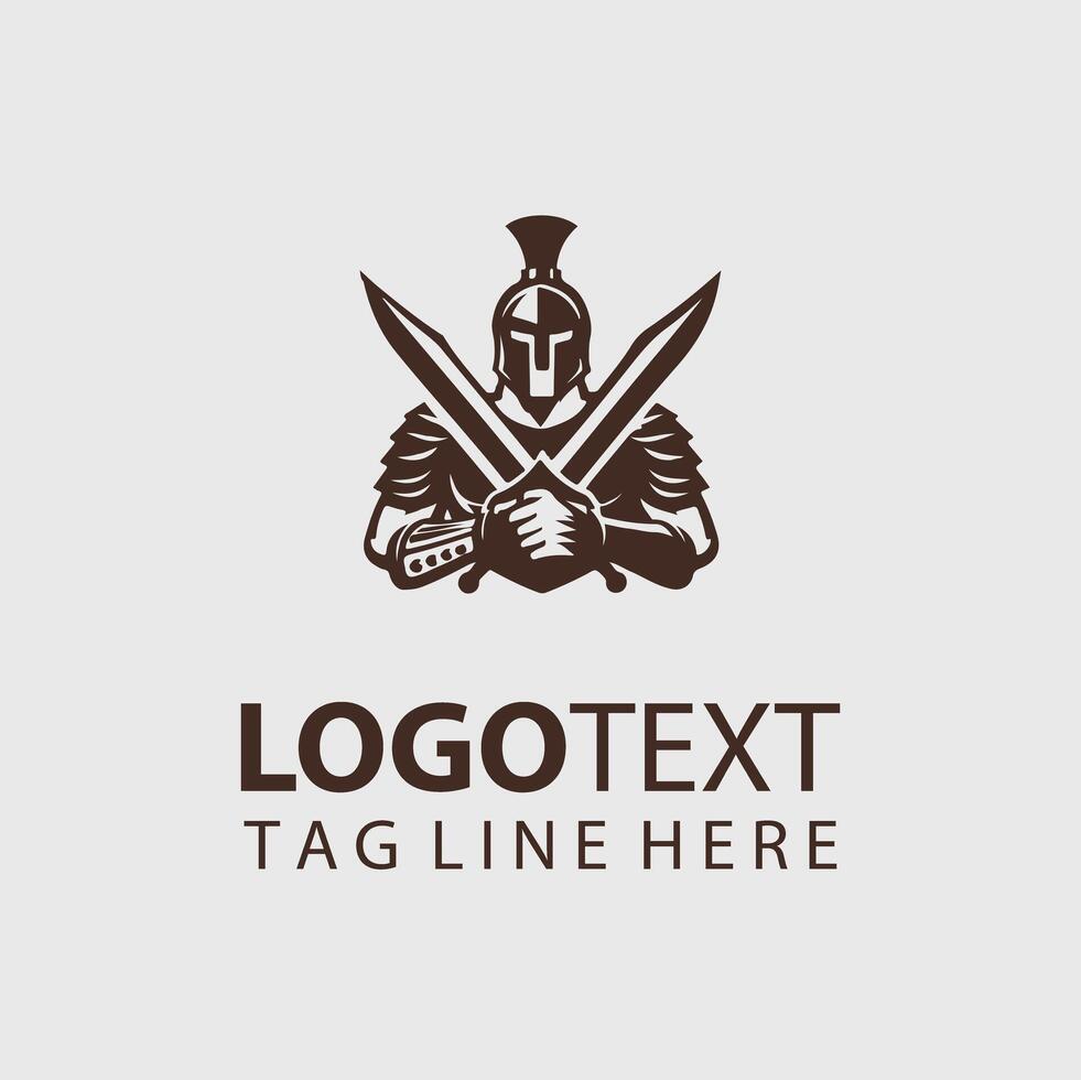 A spartan warrior logo design vector