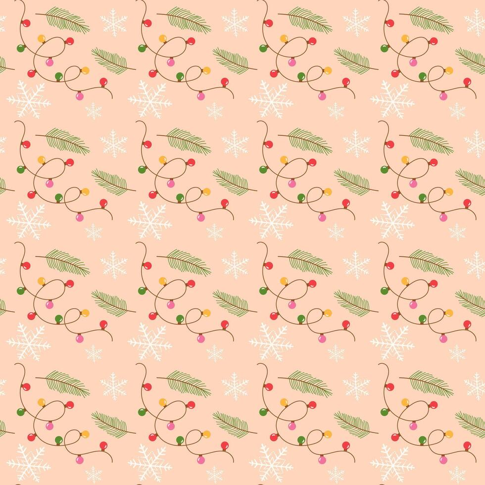 christmas elements Hand drawn seamless pattern vector