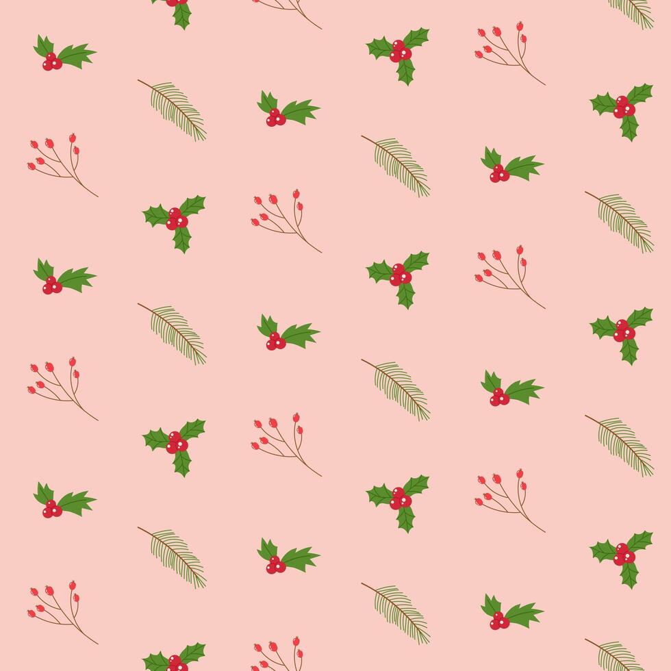 Hand drawn christmas elements seamless pattern vector