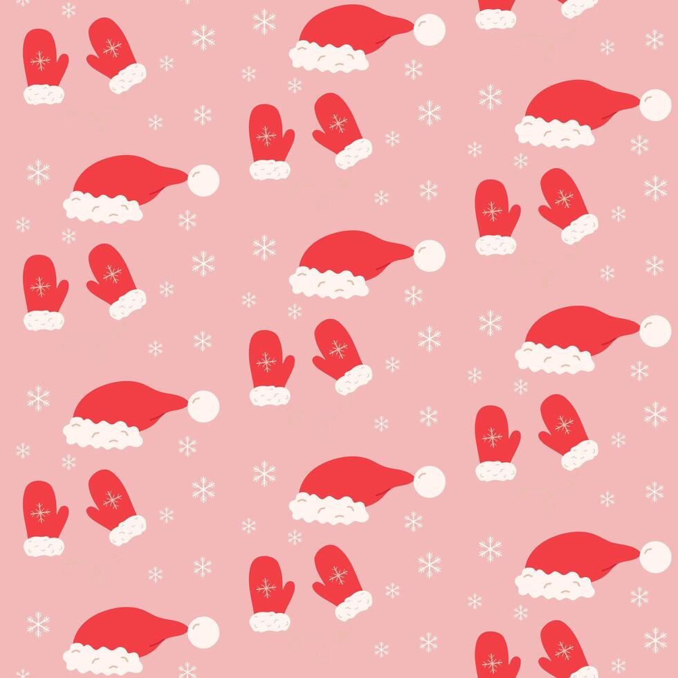Hand drawn christmas elements illustration seamless pattern vector