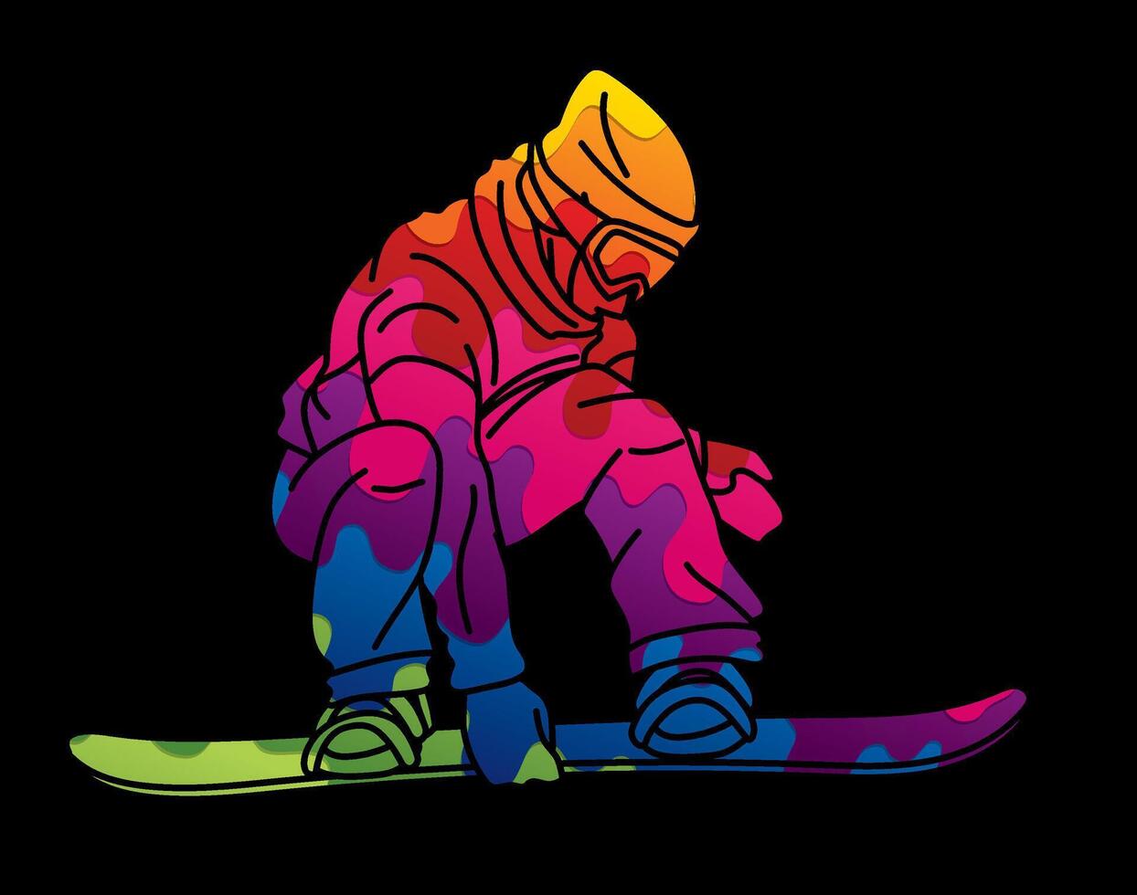 Extreme Sport Snowboard Player Snowboarder Action vector