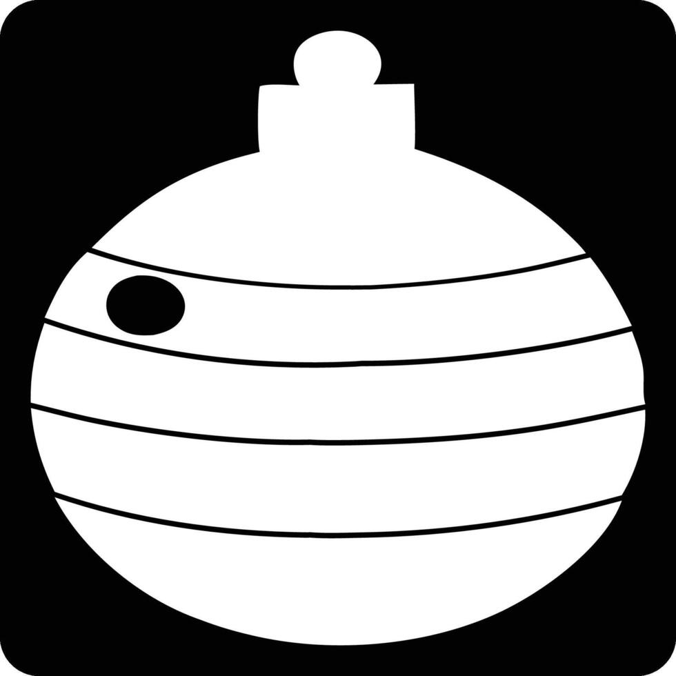 A black and white christmas ornament with a white stripe vector