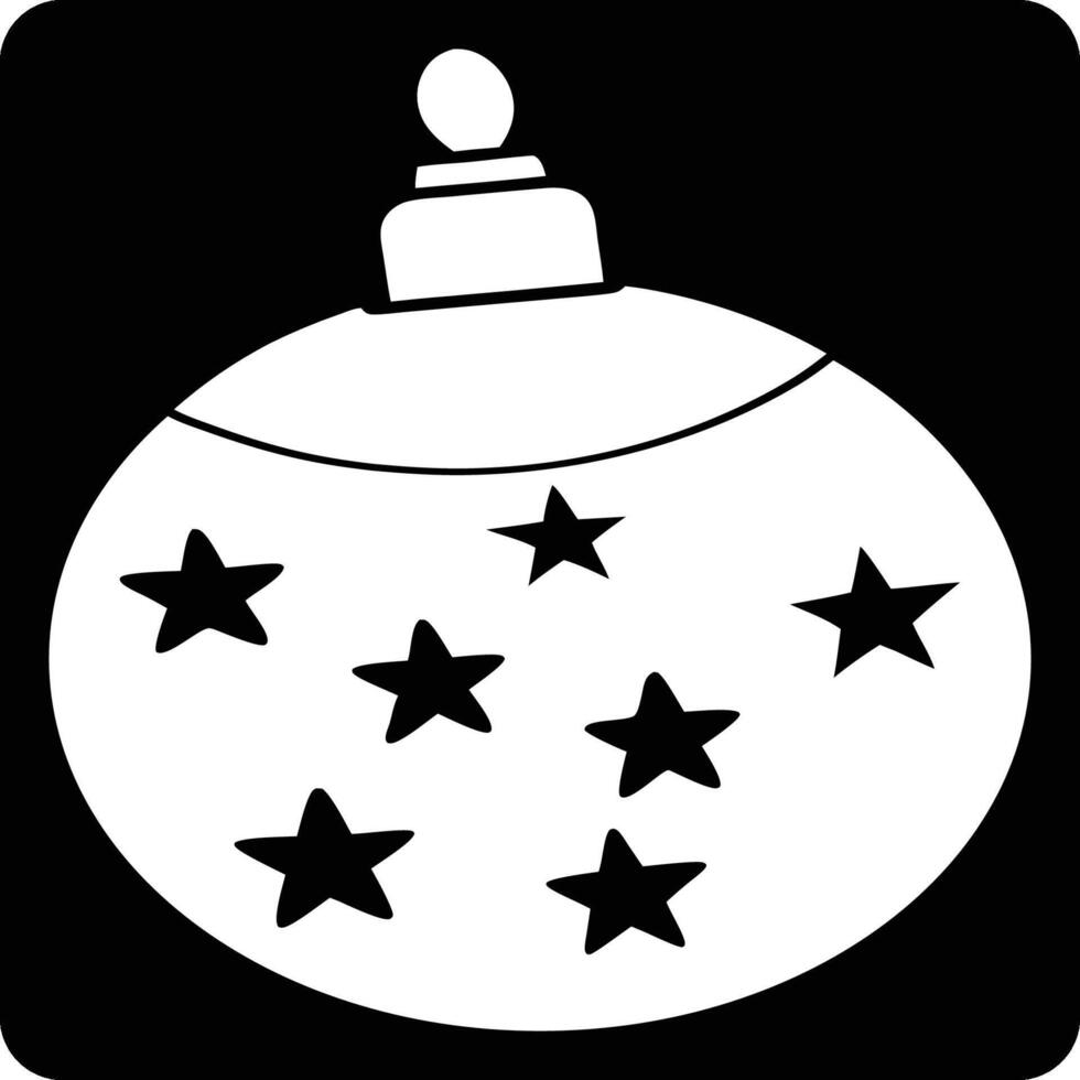 A black and white christmas ornament with stars vector