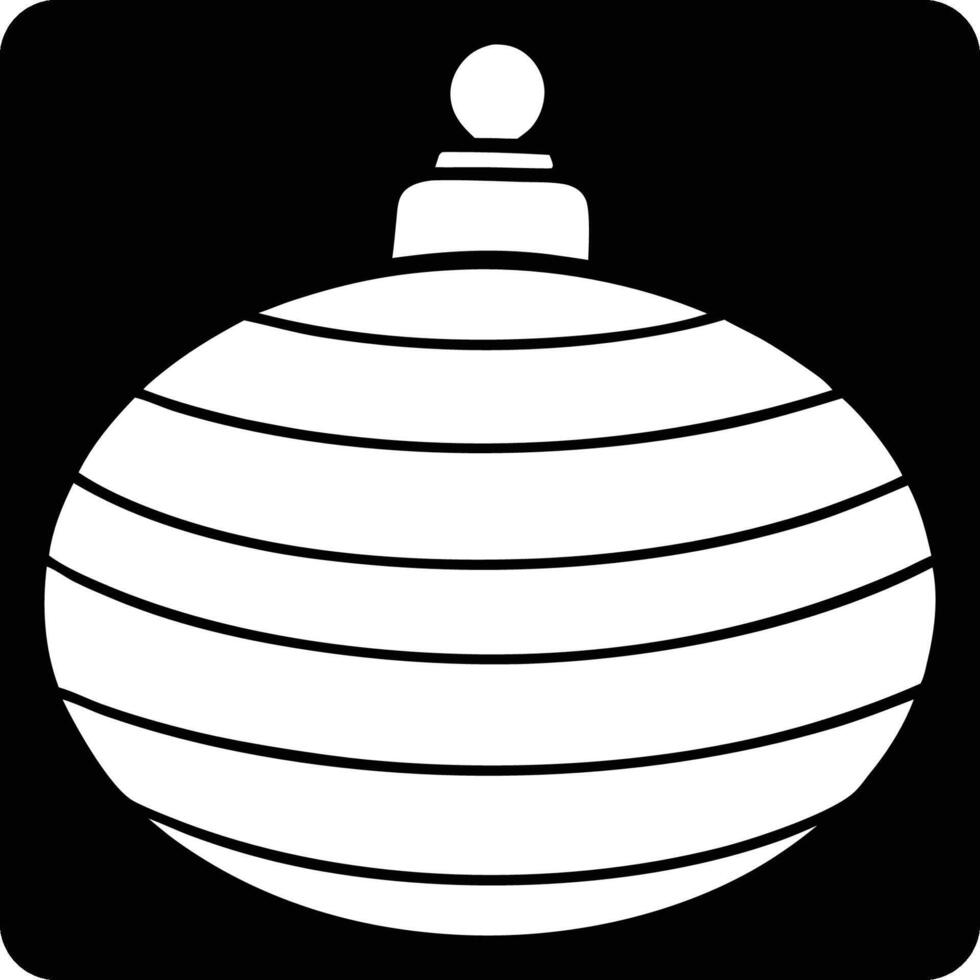 A black and white christmas ornament with a white stripe vector