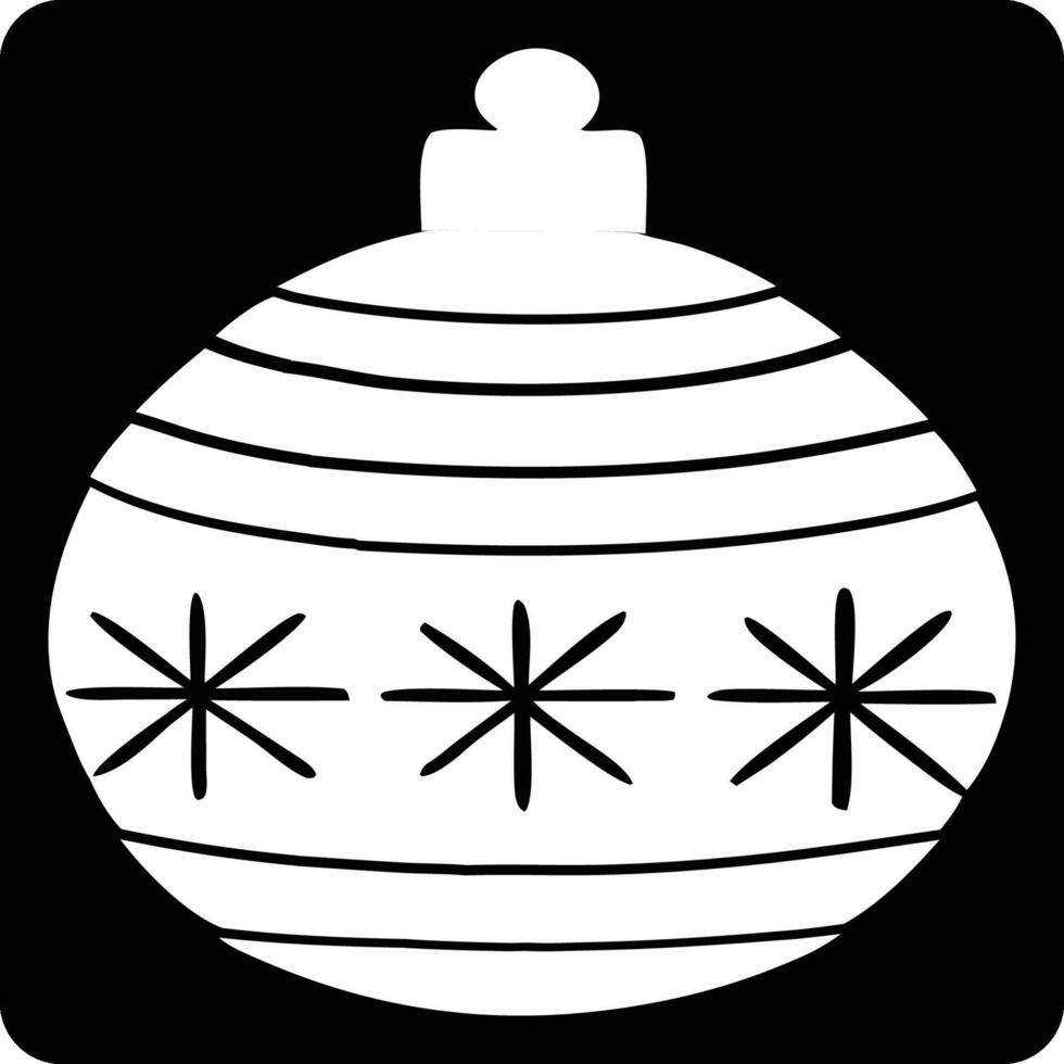 A black and white christmas ornament with snowflakes vector