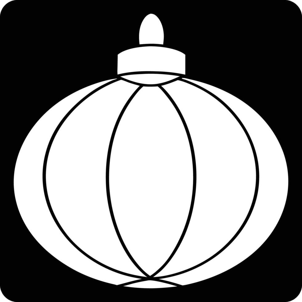 A black and white christmas ornament with a white outline vector
