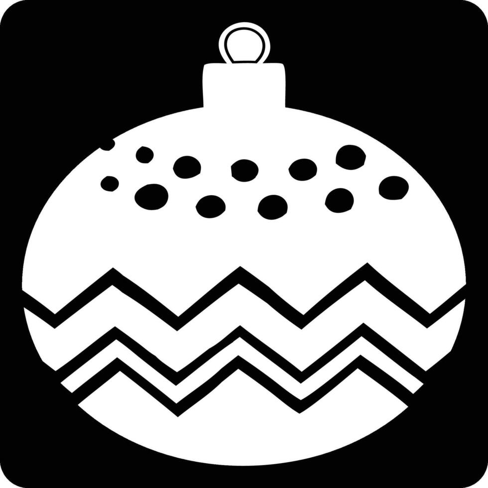 A black and white christmas ornament with a chevron pattern vector