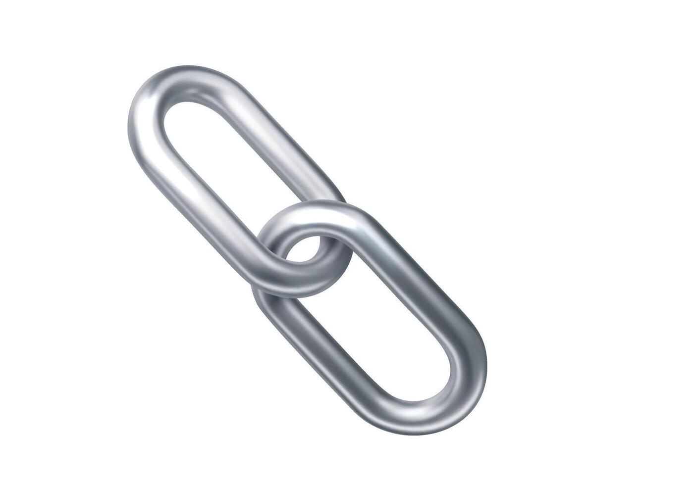 3d silver chain realistic illustration Isolated on white background. 3D chrome metallic retro futuristic design element. vector