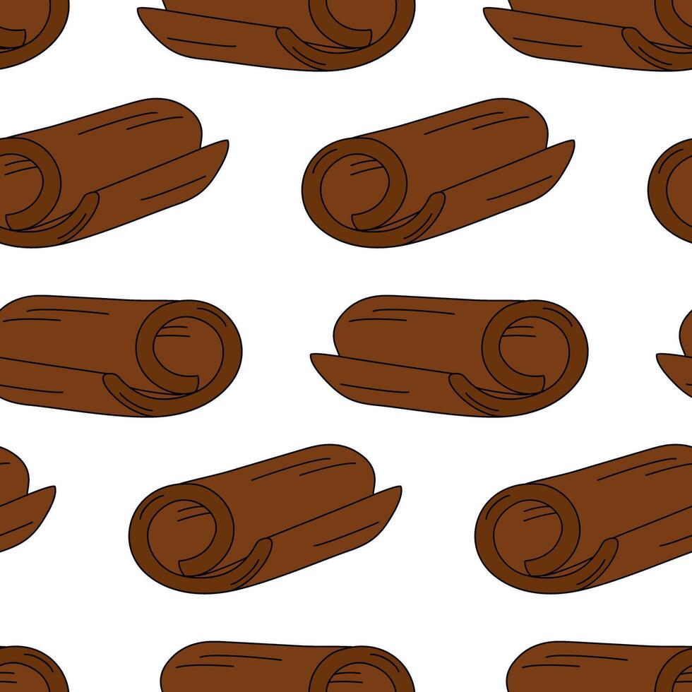Cinnamon stick Seamless Pattern in trendy minimalist cartoon style. Seasonal background texture idea. Isolated illustration Wrapping or web, posters, banners, brochures, cards, price tag, label vector
