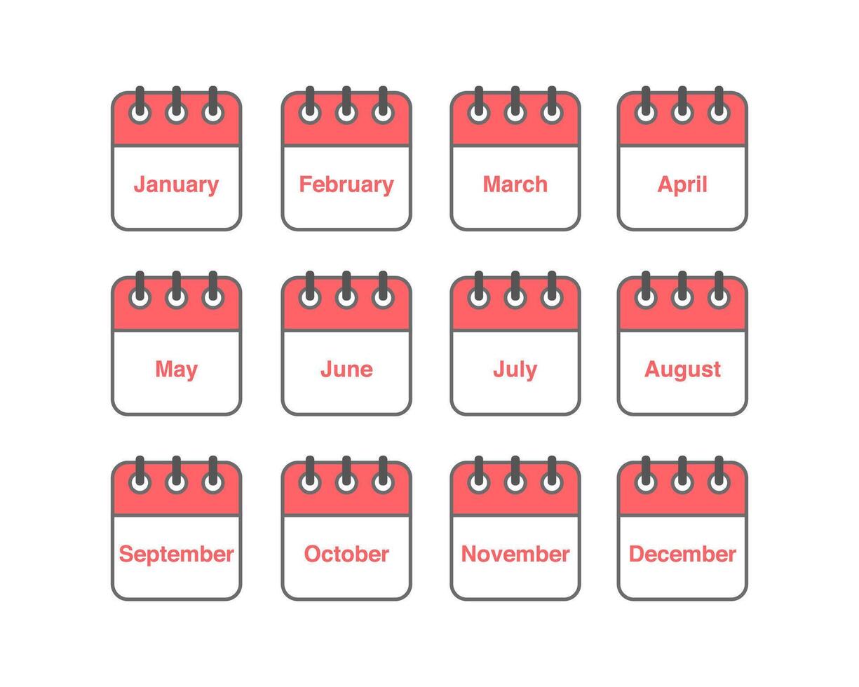 set of icons. Daily, monthly, yearly calendar icon vector