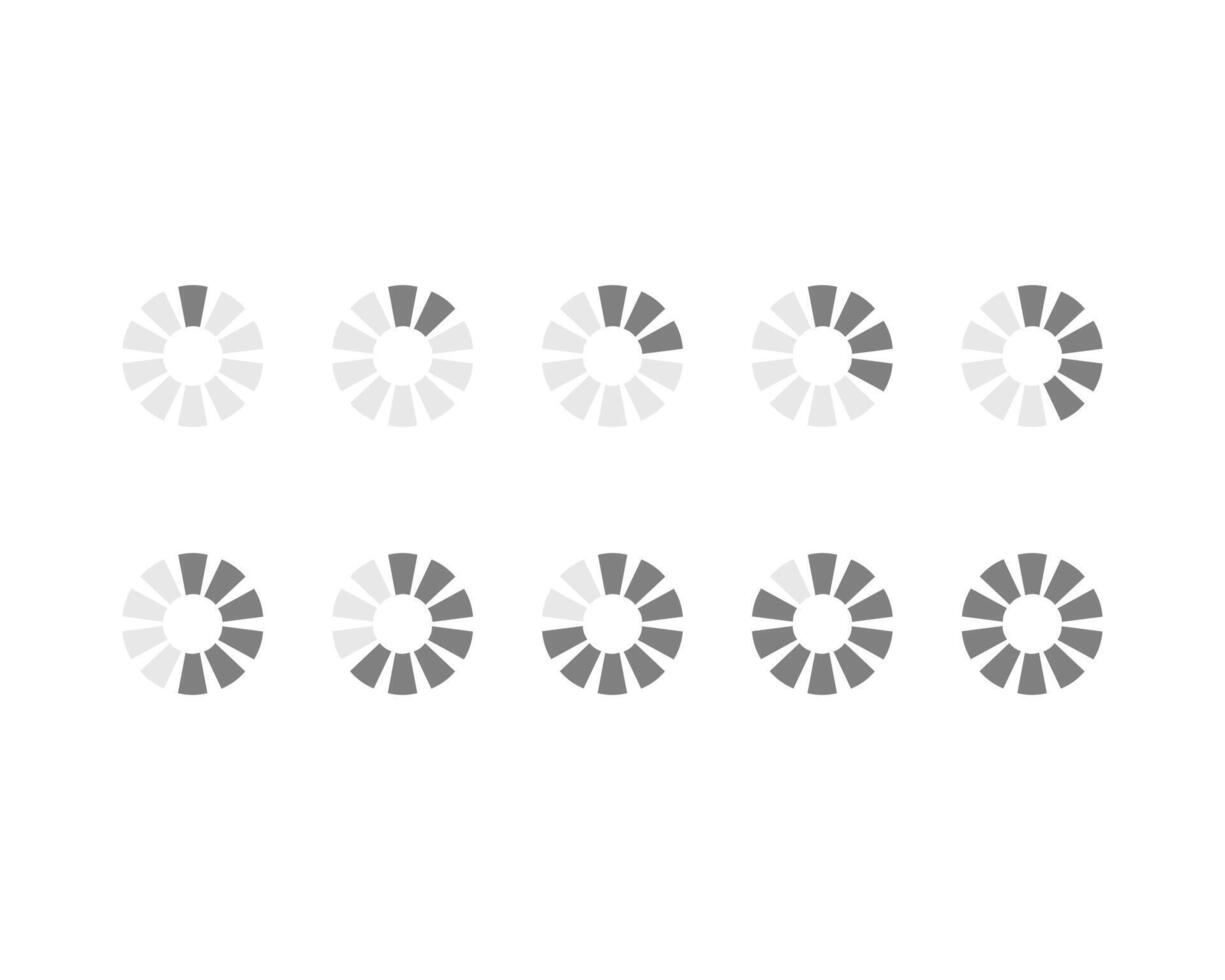 Collection Loading bar status icon. illustration. Set of loaded icons. Download progress. Donload or Upload. vector