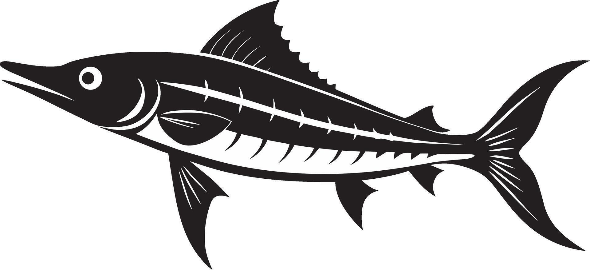 Collection of hand-drawn cute fish in flat style. Fish body, icons. illustration for icon, logo, print, icon, pattern. vector