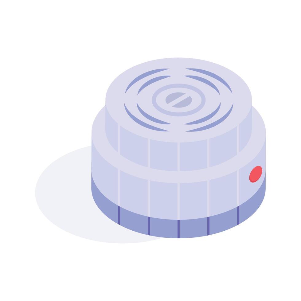 Smoke detector isometric icon in modern style, ready to use vector