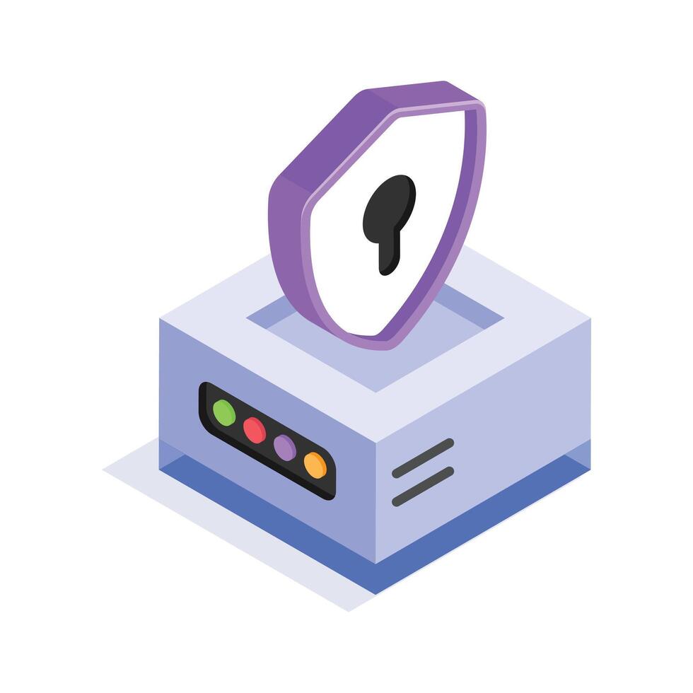 Encrypted server access, ensuring safe data storage and protection vector