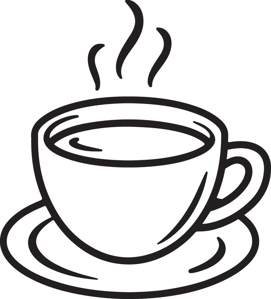 Cup of Coffee on Saucer Illustration vector