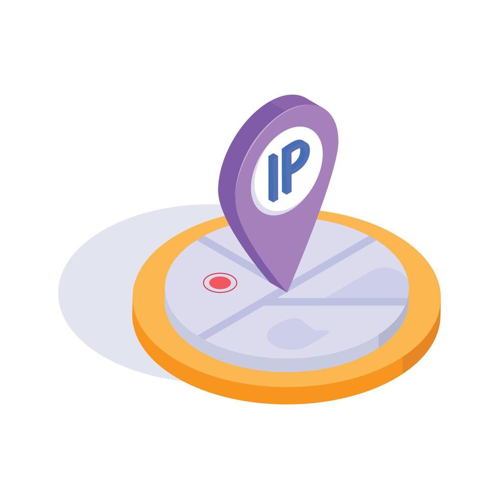 Location pin with IP address placement vector