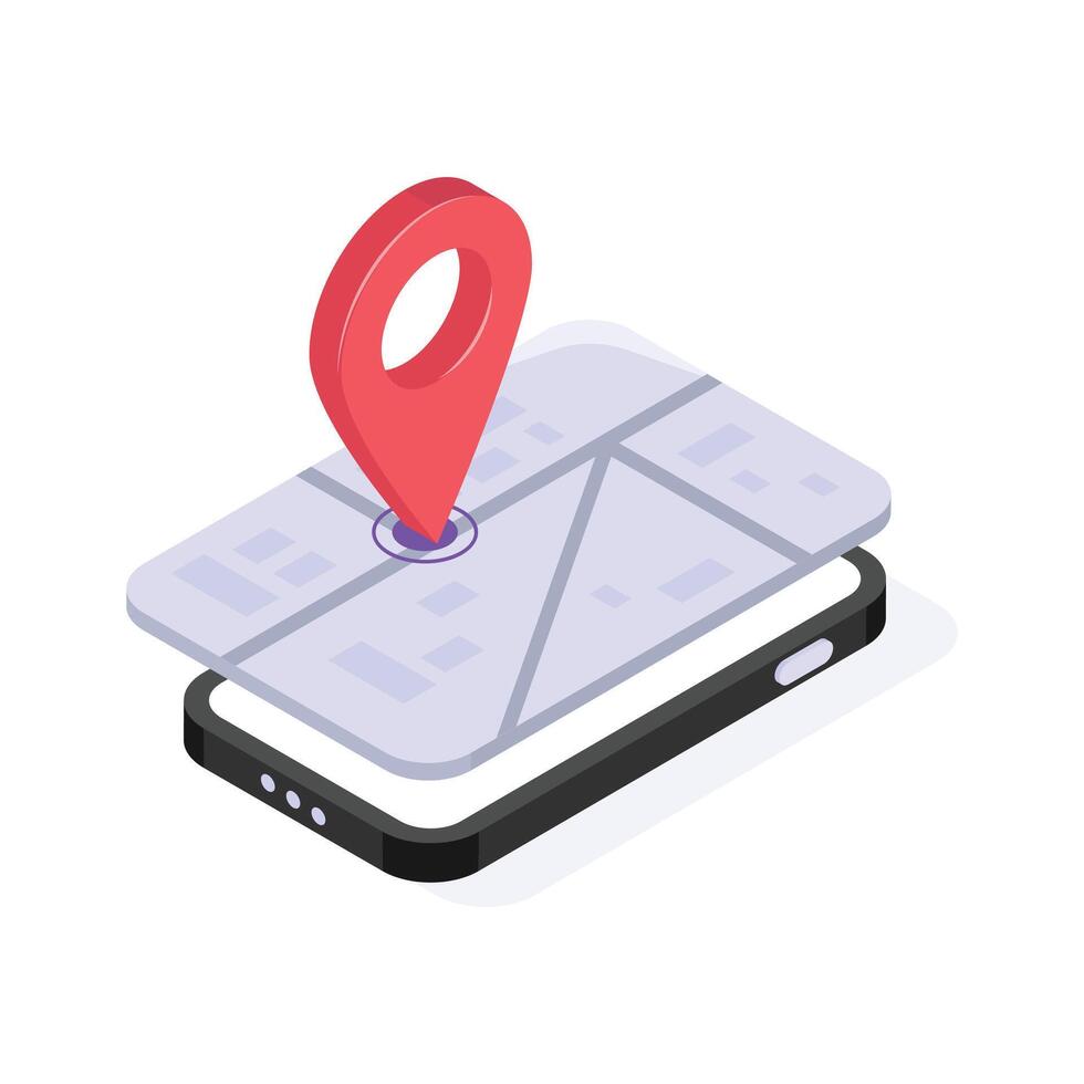 Get your hold on this amazing icon of mobile gps isometric icon vector