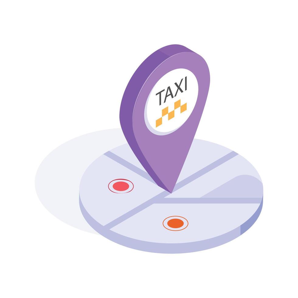 Taxi location isometric , ready for premium use vector
