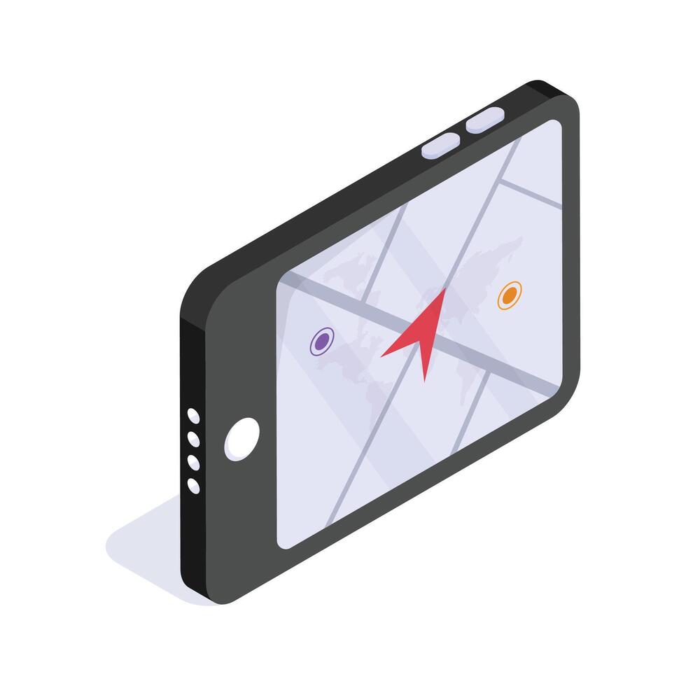 Get your hold on this amazing icon of mobile gps isometric icon vector