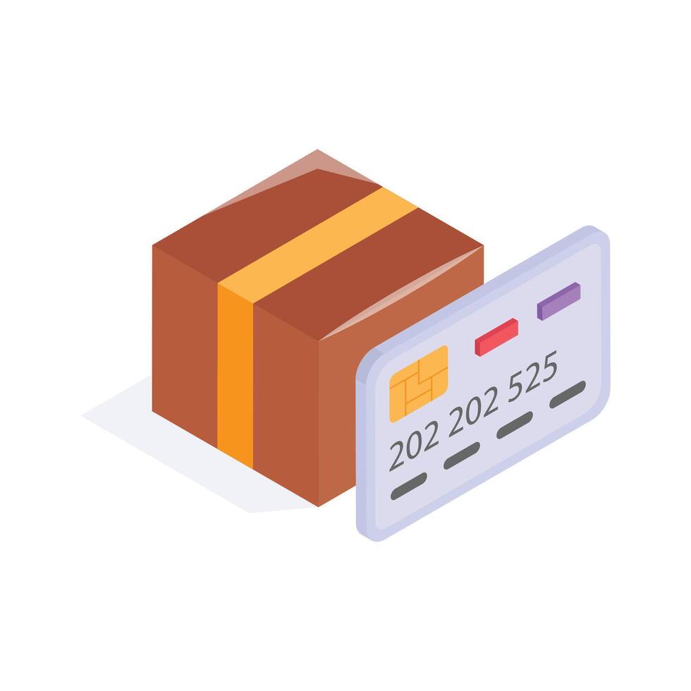 Well designed isometric icon of card payment in modern style vector