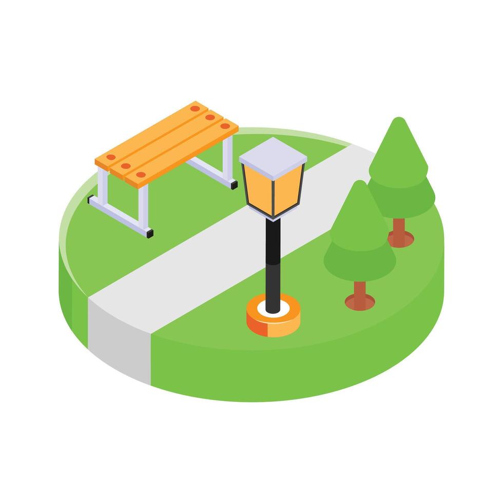 Get this trendy park location isometric vector