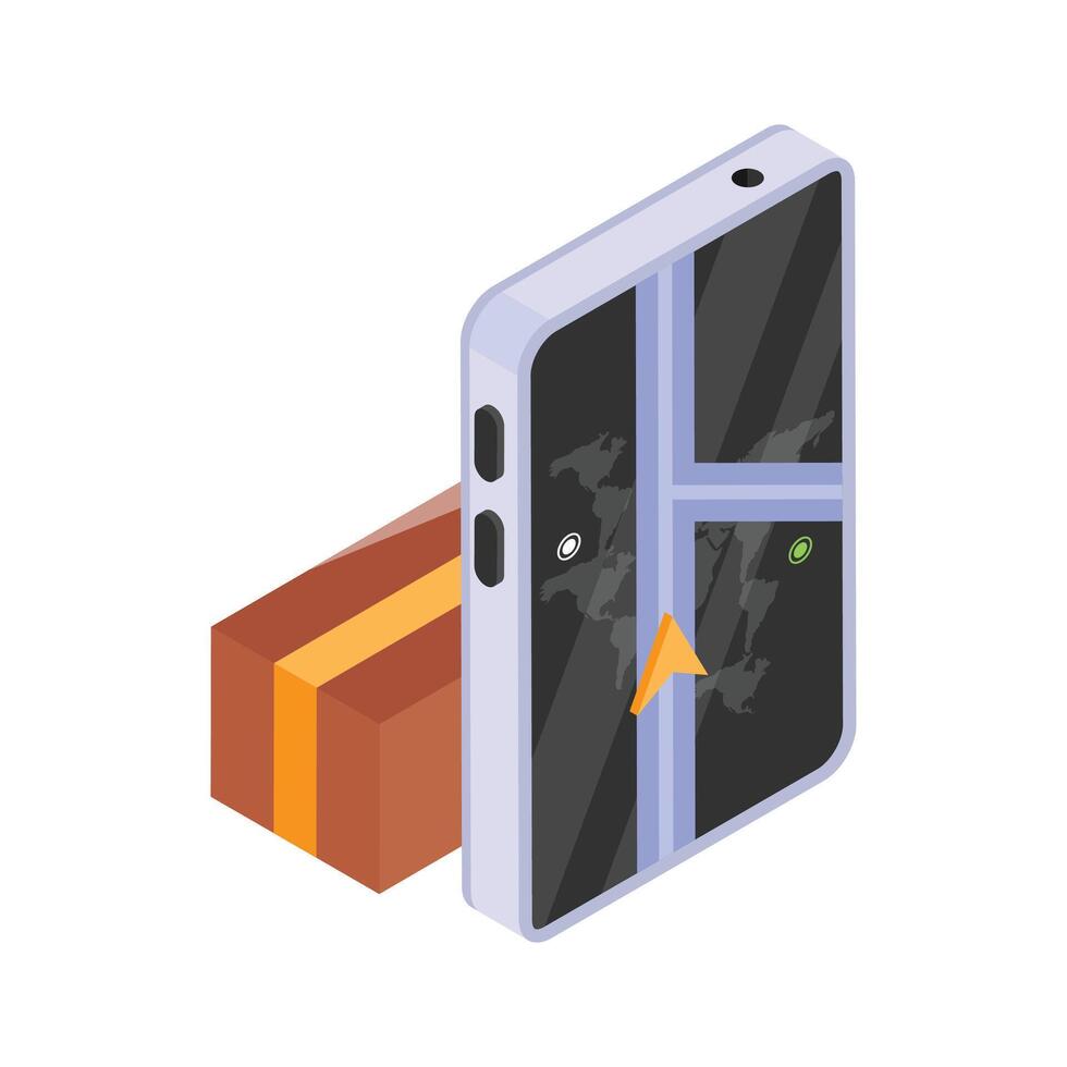 Delivery tracking isometric icon, ready to use vector