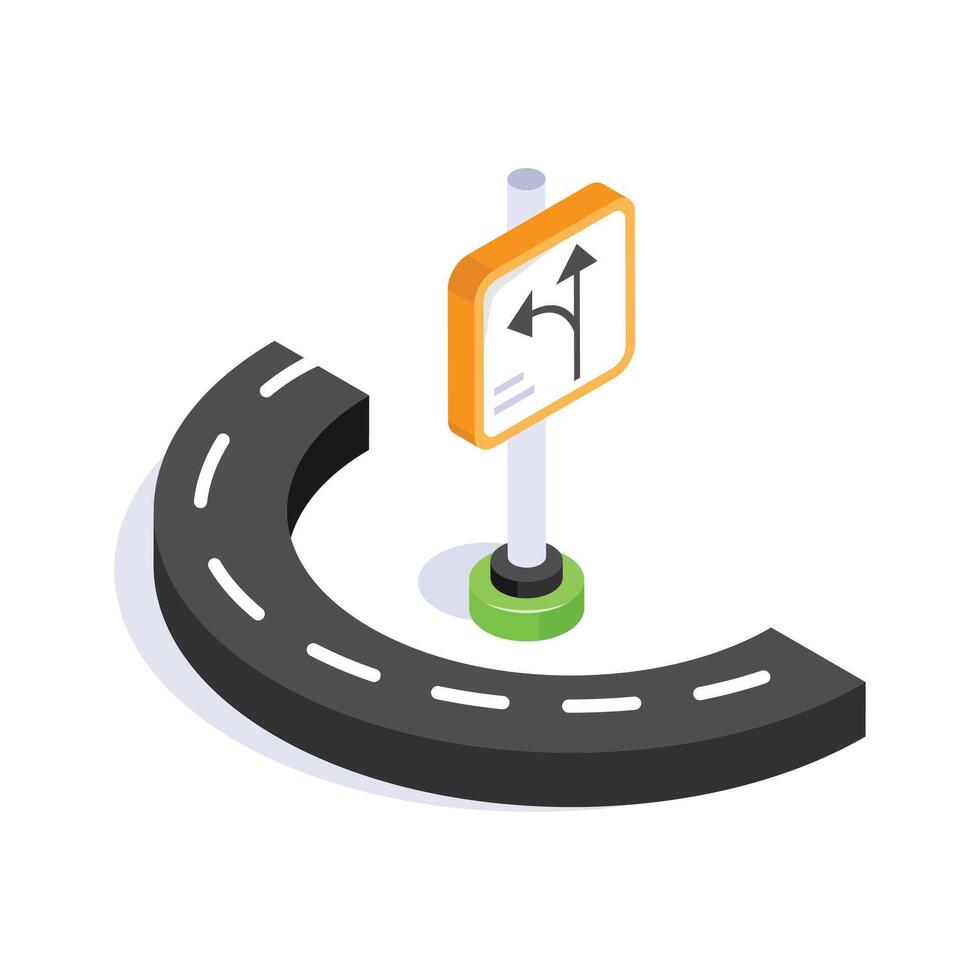 Concept isometric icon of road map in trendy style vector