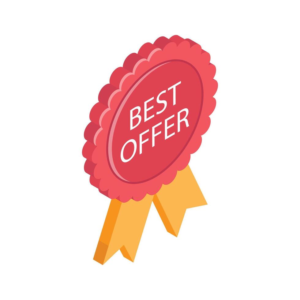 A circular badge representing the best offer or special promotion vector
