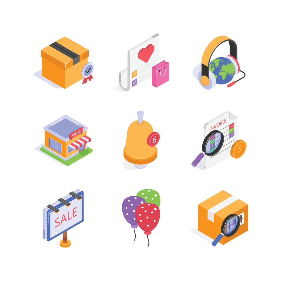 Take a look at this creatively designed ecommerce icons set vector