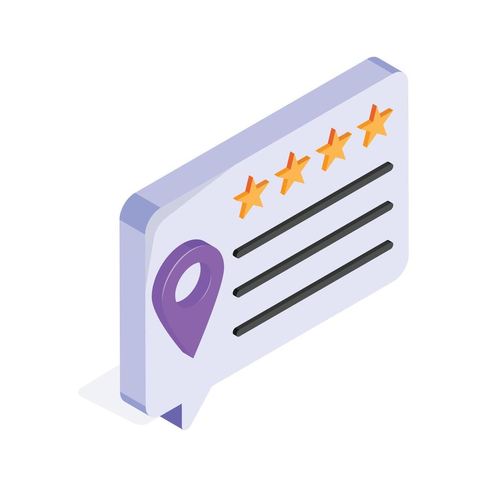 Map interface showing user reviews and star ratings for locations vector
