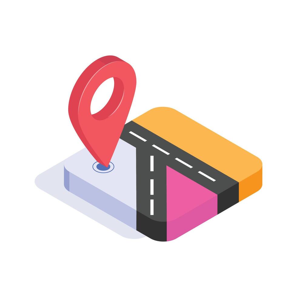 Trendy isometric icon of location map in modern style vector