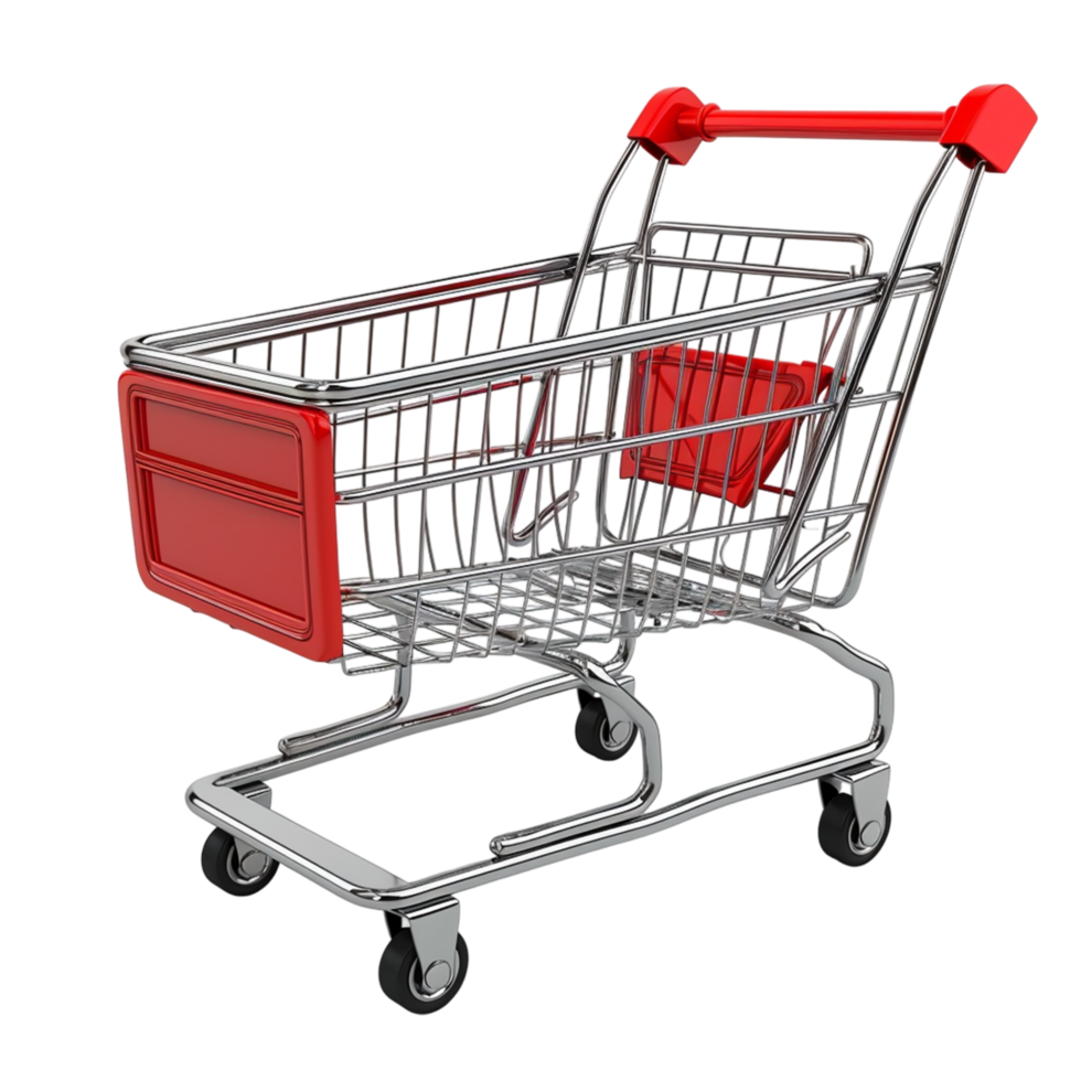 Empty shopping cart isolated on transparent background png